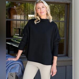 New $228 Frank & Eileen EFFIE Long-Sleeve Funnel Neck Capelet